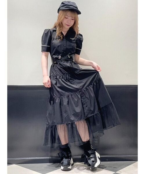 EATME（イートミー）の「ヘムチュールマキシワンピース【ティアード】（ワンピース・レディース・ブラック/ピンク/その他1・SMALL/MEDIUM）」の13枚目の写真