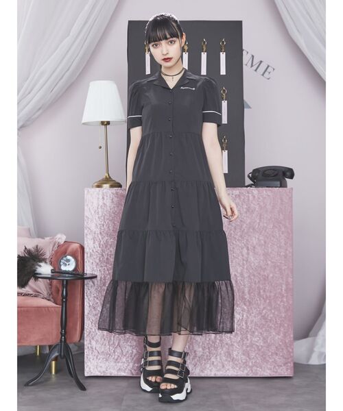 EATME（イートミー）の「ヘムチュールマキシワンピース【ティアード】（ワンピース・レディース・ブラック/ピンク/その他1・SMALL/MEDIUM）」の6枚目の写真