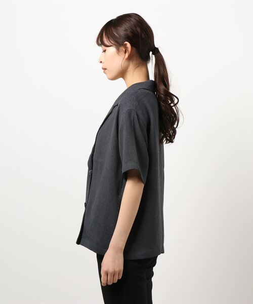 LOWRYS FARM　ダークグレー　Wメッシュジャケシャツ LOWRYS FARM（ローリーズファーム）の「メッシュWジャケシャツ