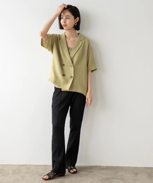 LOWRYS FARM　ダークグレー　Wメッシュジャケシャツ LOWRYS FARM（ローリーズファーム）の「メッシュWジャケシャツ