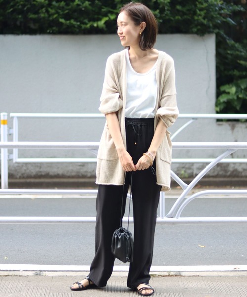 SLOBE IENA(スローブイエナ)の「テープヤーンニットカーディガン【手洗い可能】◆(カーディガン/ボレロ・レディース・ホワイト/グレー/ベージュ・FREE)」の4枚目の写真