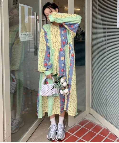 セール パッチワーク風ヴィンテージフラワープリントワンピース ワンピース Mangrove マングローブ のファッション通販 Zozotown