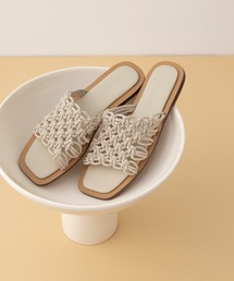 ADAM ET ROPE' | マクラメフラットサンダル(サンダル)