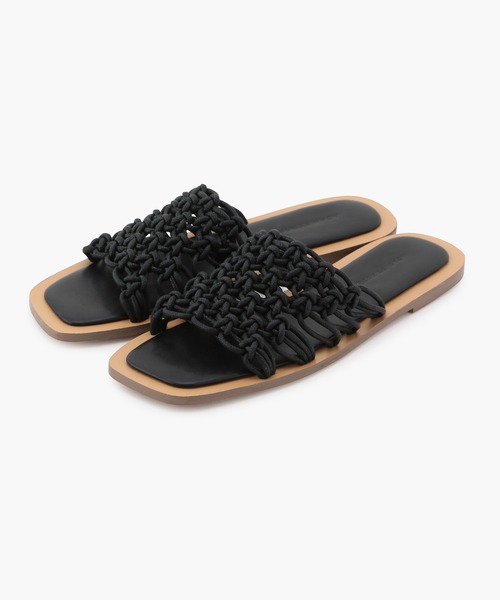 ADAM ET ROPE'（アダムエロペ）の「マクラメフラットサンダル（サンダル・レディース・ブラック/ベージュ/オフホワイト・23.5cm/24.5cm/23.0cm/24.0cm）」の6枚目の写真