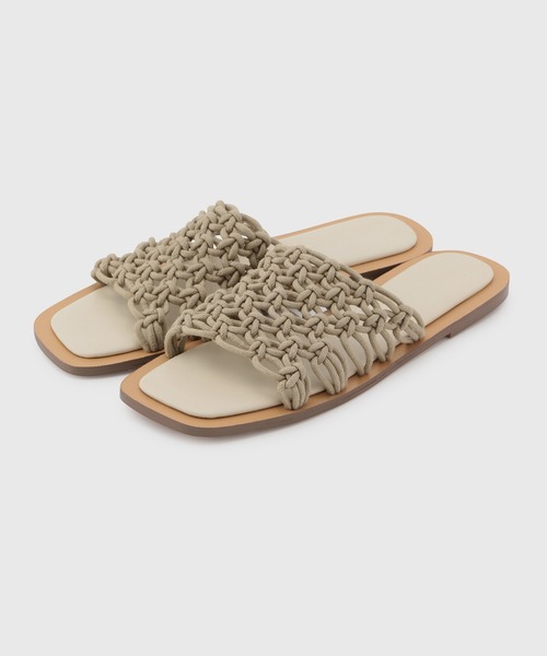 ADAM ET ROPE'（アダムエロペ）の「マクラメフラットサンダル（サンダル・レディース・ブラック/ベージュ/オフホワイト・23.5cm/24.5cm/23.0cm/24.0cm）」の20枚目の写真