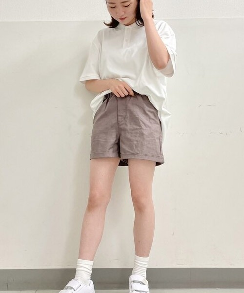 GAP(ギャップ)の「リネン混 ストレート カジュアルショートパンツ(その他パンツ・レディース・ホワイト/ブラウン/グリーン・0/2/00/000/4/6/8)」の1枚目の写真