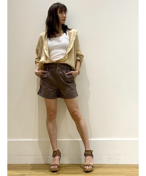 GAP(ギャップ)の「リネン混 ストレート カジュアルショートパンツ(その他パンツ・レディース・ホワイト/ブラウン/グリーン・0/2/00/000/4/6/8)」の21枚目の写真