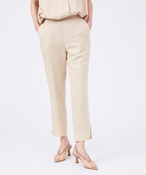 qualite(カリテ)の「【セットアップ対応】シャドーチェックパンツ(スラックス・レディース・ベージュ/チャコールグレー・36/40/34/38)」の1枚目の写真