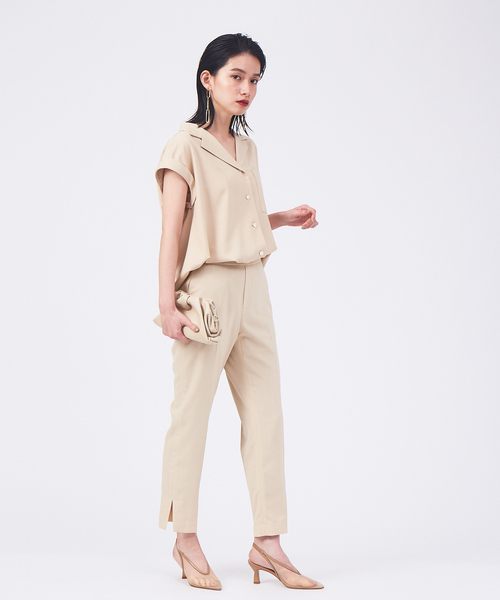 qualite(カリテ)の「【セットアップ対応】シャドーチェックパンツ(スラックス・レディース・ベージュ/チャコールグレー・36/40/34/38)」の3枚目の写真