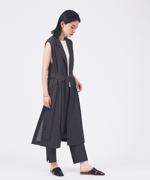 qualite(カリテ)の「【セットアップ対応】シャドーチェックパンツ(スラックス・レディース・ベージュ/チャコールグレー・36/40/34/38)」の22枚目の写真