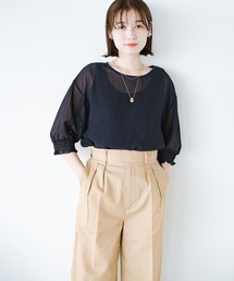 haco! | 上品な透け感が華やぎをプラスしてくれるシフォントップス＆ノースリーブカットソーセット(その他トップス)