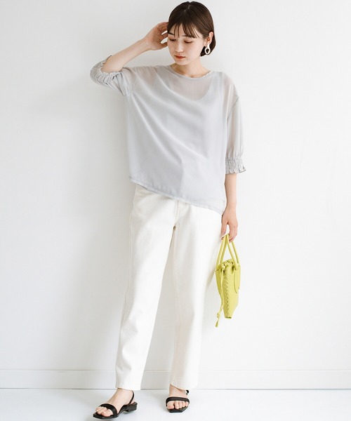 haco!（ハコ）の「上品な透け感が華やぎをプラスしてくれるシフォントップス＆ノースリーブカットソーセット（その他トップス・レディース・ライトグレー/ダークネイビー・SMALL/MEDIUM/LARGE/X-LARGE）」の14枚目の写真