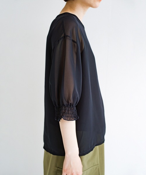 haco!（ハコ）の「上品な透け感が華やぎをプラスしてくれるシフォントップス＆ノースリーブカットソーセット（その他トップス・レディース・ライトグレー/ダークネイビー・SMALL/MEDIUM/LARGE/X-LARGE）」の11枚目の写真