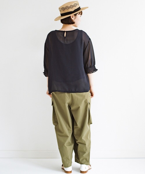 haco!（ハコ）の「上品な透け感が華やぎをプラスしてくれるシフォントップス＆ノースリーブカットソーセット（その他トップス・レディース・ライトグレー/ダークネイビー・SMALL/MEDIUM/LARGE/X-LARGE）」の20枚目の写真