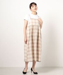 Samansa Mos2 | 綿麻ギンガムチェックキャミワンピ(ワンピース)