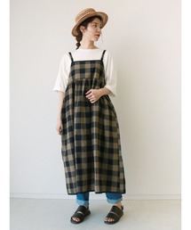 Samansa Mos2 | 綿麻ギンガムチェックキャミワンピ(ワンピース)