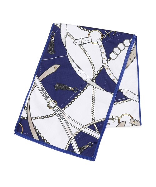 DRESKIP（ドレスキップ）の「◆ひんやりスカーフ ワイド（バンダナ/スカーフ・レディース・ブルー系/ベージュ系/ネイビー系・00）」の4枚目の写真