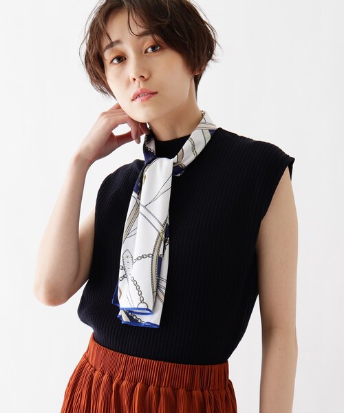 DRESKIP（ドレスキップ）の「◆ひんやりスカーフ ワイド（バンダナ/スカーフ・レディース・ブルー系/ベージュ系/ネイビー系・00）」の9枚目の写真