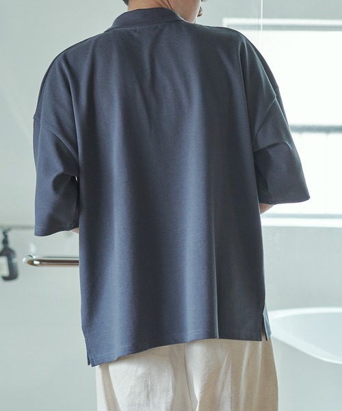 epnok(エプノック)の「ルーズカットポロシャツ(ポロシャツ・メンズ・グレイッシュブルー/グレイッシュベージュ・SMALL/MEDIUM/LARGE)」の7枚目の写真