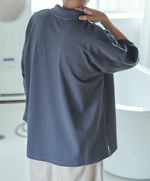 epnok(エプノック)の「ルーズカットポロシャツ(ポロシャツ・メンズ・グレイッシュブルー/グレイッシュベージュ・SMALL/MEDIUM/LARGE)」の11枚目の写真