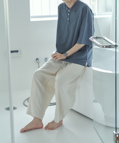 epnok(エプノック)の「ルーズカットポロシャツ(ポロシャツ・メンズ・グレイッシュブルー/グレイッシュベージュ・SMALL/MEDIUM/LARGE)」の13枚目の写真