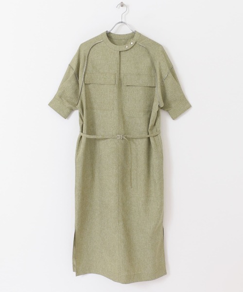 KBF+（ケービーエフプラス）の「KBF+　ショートスリーブUTILITYワンピース（ワンピース・レディース・ブラック/ベージュ/オリーブ・ONE）」の17枚目の写真