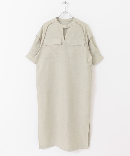 KBF+（ケービーエフプラス）の「KBF+　ショートスリーブUTILITYワンピース（ワンピース・レディース・ブラック/ベージュ/オリーブ・ONE）」の20枚目の写真