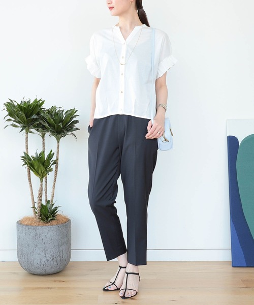 BEAMS HEART（ビームスハート）の「【ベストセラー】スキッパーネック カットソー（シャツ/ブラウス・レディース・ブラック/ネイビー/オフホワイト/イエロー/ベージュ/グリーン/サックスブルー/オリーブ/ダークグリーン/イエロー系その他2・FREE）」の11枚目の写真