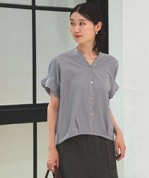 BEAMS HEART（ビームスハート）の「【ベストセラー】スキッパーネック カットソー（シャツ/ブラウス・レディース・ブラック/ネイビー/オフホワイト/イエロー/ベージュ/グリーン/サックスブルー/オリーブ/ダークグリーン/イエロー系その他2・FREE）」の15枚目の写真