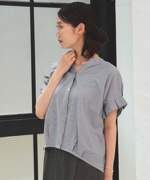 BEAMS HEART（ビームスハート）の「【ベストセラー】スキッパーネック カットソー（シャツ/ブラウス・レディース・ブラック/ネイビー/オフホワイト/イエロー/ベージュ/グリーン/サックスブルー/オリーブ/ダークグリーン/イエロー系その他2・FREE）」の18枚目の写真