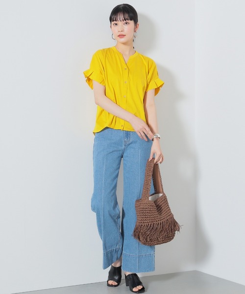 BEAMS HEART（ビームスハート）の「【ベストセラー】スキッパーネック カットソー（シャツ/ブラウス・レディース・ブラック/ネイビー/オフホワイト/イエロー/ベージュ/グリーン/サックスブルー/オリーブ/ダークグリーン/イエロー系その他2・FREE）」の21枚目の写真