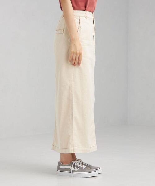 green label relaxing（グリーンレーベルリラクシング）の「コットン ツイル タイト スカート（スカート・レディース・オフホワイト・38/36）」の8枚目の写真