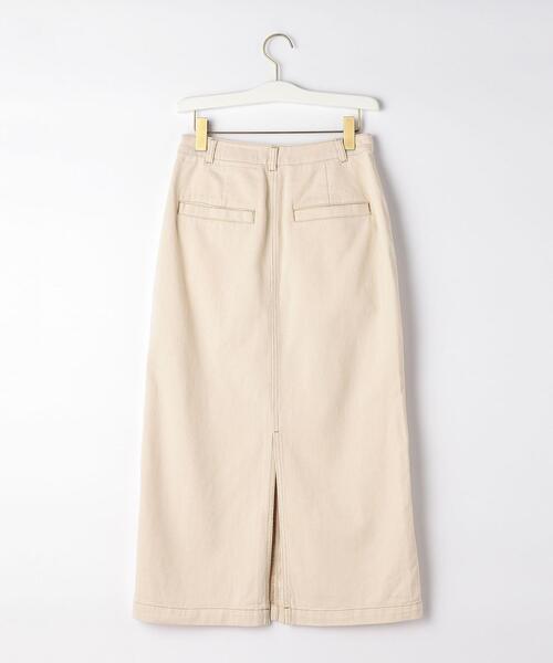 green label relaxing（グリーンレーベルリラクシング）の「コットン ツイル タイト スカート（スカート・レディース・オフホワイト・38/36）」の4枚目の写真