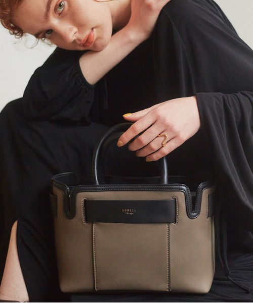 LOWELL things（ロウェル　シングス）の「★【WEB限定】２WAYオープントートミニ（トートバッグ・レディース・ブラック/アイボリー/ブラウン/ライトグレー/オフホワイト/オレンジ系その他/ベージュ系その他/ブラック系その他・フリー）」の4枚目の写真