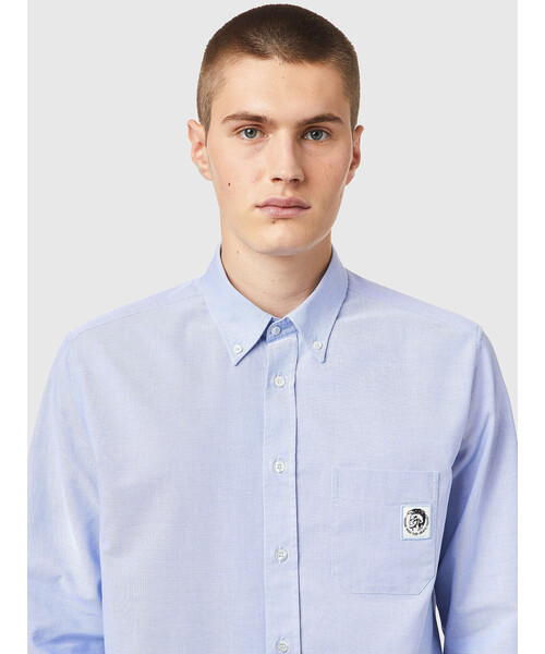 DIESEL（ディーゼル）の「メンズ シャツ オックスフォードシャツ ボタンダウンカラー（シャツ/ブラウス・メンズ・イエロー/ライトブルー・MEDIUM/LARGE/X-SMALL/X-LARGE/SMALL/XX-LARGE）」の4枚目の写真