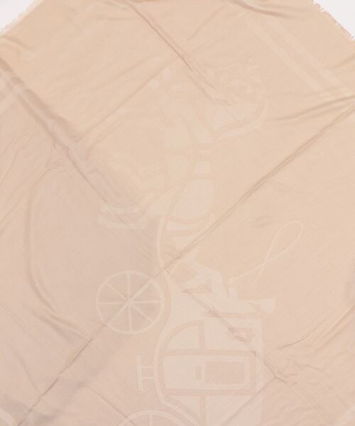 ホース アンド キャリッジ プリント ジャカード オーバーサイズド スクエア スカーフ