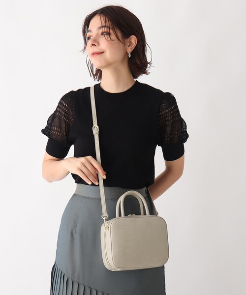 AG by aquagirl(エージーバイアクアガール)の「◆リザード型押しボックスショルダー(ショルダーバッグ・レディース・グレー/ベージュ/オフホワイト・00)」の7枚目の写真