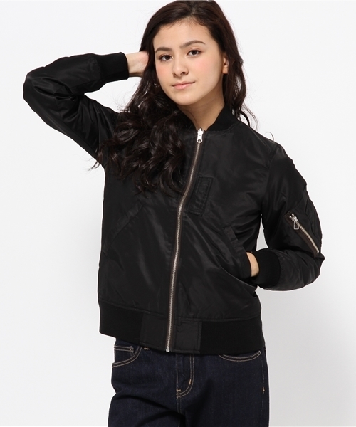 BAYFLOW(ベイフロー)の「BAYFLOW/【KIFFE(キッフェ)】 MA-1(ミリタリージャケット・レディース・ブラック/ネイビー・MEDIUM/SMALL)」の2枚目の写真