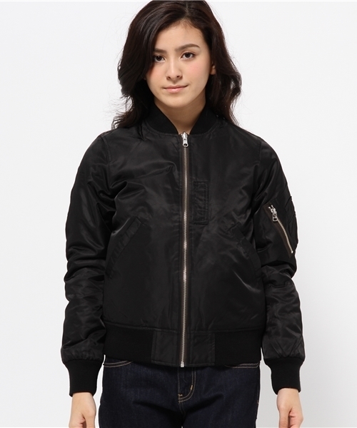 BAYFLOW(ベイフロー)の「BAYFLOW/【KIFFE(キッフェ)】 MA-1(ミリタリージャケット・レディース・ブラック/ネイビー・MEDIUM/SMALL)」の3枚目の写真