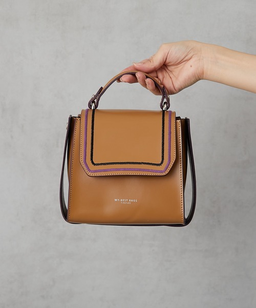 ear PAPILLONNER（イアパピヨネ）の「【MY BEST BAGS(マイベストバッグス）】 ミニボックスショルダーバッグ（ショルダーバッグ・レディース・キャメル/ブラック・FREE）」の11枚目の写真