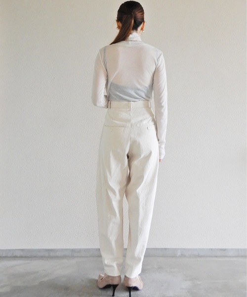 y/m by Yukie（イムバイユキエ）の「シアーリブカットトップス（Tシャツ/カットソー・レディース・ベージュ/カーキ/チャコールグレー・FREE）」の16枚目の写真