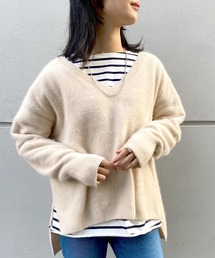 SHENERY | ラクーンVネックプルオーバー(ニット/セーター)