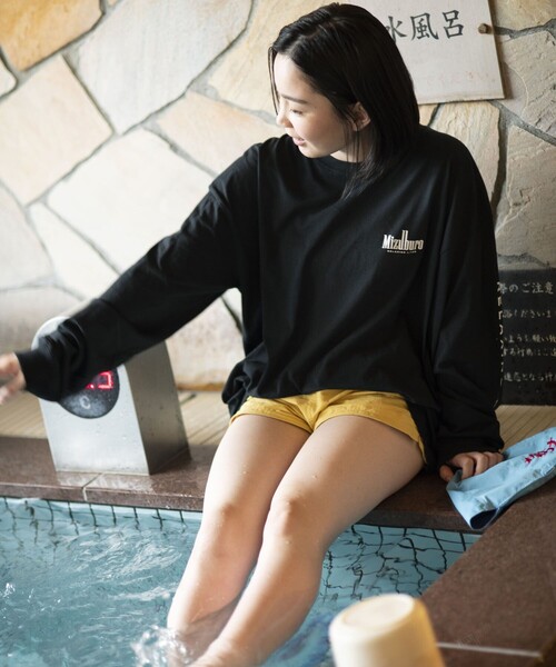 極美品✨プリーツプリーズ ネックレス刺繍　長袖カットソー サイズ3 ブラック 善財童子 仏像 ロングスリーブ Tシャツ (刺繍) ブラック 5.6oz