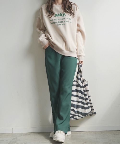 Futier land(フューティアランド)の「シンプルスラックスフレアパンツ(スラックス・レディース・ブラック/ブラウン/オレンジ/グリーン・FREE)」の10枚目の写真