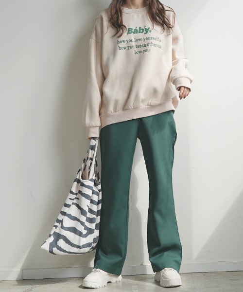 Futier land(フューティアランド)の「シンプルスラックスフレアパンツ(スラックス・レディース・ブラック/ブラウン/オレンジ/グリーン・FREE)」の16枚目の写真