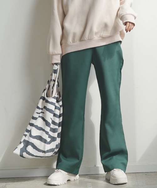 Futier land(フューティアランド)の「シンプルスラックスフレアパンツ(スラックス・レディース・ブラック/ブラウン/オレンジ/グリーン・FREE)」の22枚目の写真