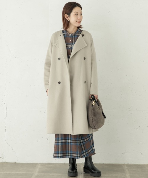 URBAN RESEARCH Sonny Label（アーバンリサーチサニーレーベル）の「パウダータッチ起毛ネルシャツワンピース（ワンピース・レディース・ベージュ/ブラウン系その他/チャコールグレー・FREE）」の11枚目の写真