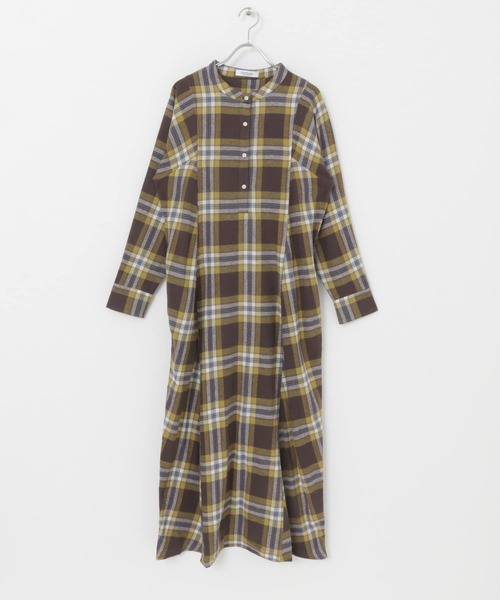 URBAN RESEARCH Sonny Label（アーバンリサーチサニーレーベル）の「パウダータッチ起毛ネルシャツワンピース（ワンピース・レディース・ベージュ/ブラウン系その他/チャコールグレー・FREE）」の7枚目の写真