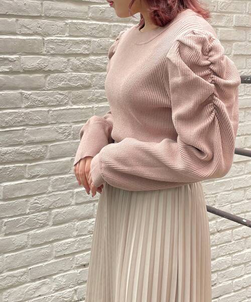 MAJESTIC LEGON（マジェスティックレゴン）の「ボリュームショルダーニット（ニット/セーター・レディース・ブラック/ベージュ/ブラウン/グレー/アイボリー・SMALL/MEDIUM）」の10枚目の写真