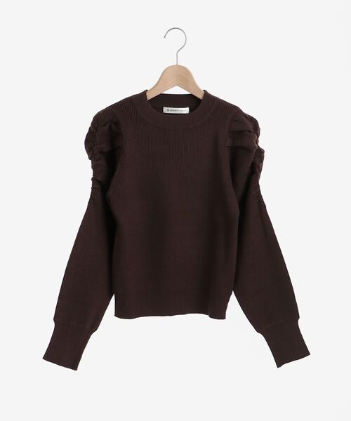 MAJESTIC LEGON（マジェスティックレゴン）の「ボリュームショルダーニット（ニット/セーター・レディース・ブラック/ベージュ/ブラウン/グレー/アイボリー・SMALL/MEDIUM）」の20枚目の写真